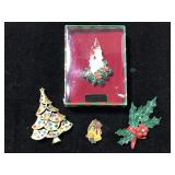 Christmas holiday brooch collection