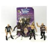 WWF Signature Series figure in box w/ wrestlers