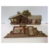Dimensional plastic old west wall hangings pair