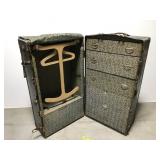 Large antique wardrobe steamer trunk