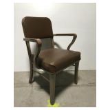 Vintage Steelcase brown industrial arm chair