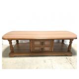 Long wooden coffee table