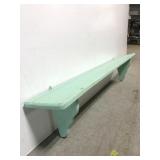 Aqua green chippy wood wall shelf