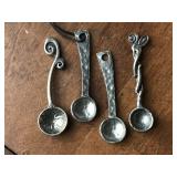 Petite hammered metal tea spoons