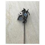 Petite delicate wishbone enameled flowers pin