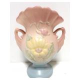 Hull Art 12- Pink Blue handled floral vase