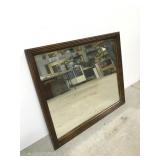 Vintage heavy wood framed wall mirror