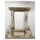 Antique wood vanity mirror large salvage piece