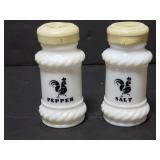 Milk glass salt and pepper shakers