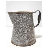 Gray speckled porcelain enamal water pitcher