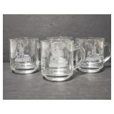 Set of 4 St. Mary Cathedral clear glass mugs