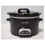 Crock pot with attached lid