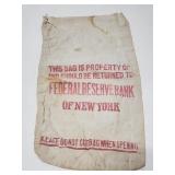 Vintage canvas bank money bag