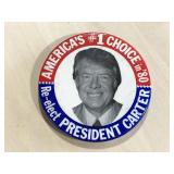 Large re-elect President Carter push back button