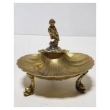 Brass cherub shell soap dish