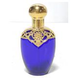Vintage cobalt blue perfume bottle