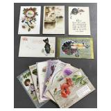 Assorted greeting postcard collection