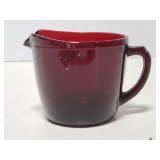 Red glass creamer