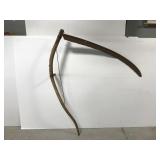 Old primitive long-blade farm scythe