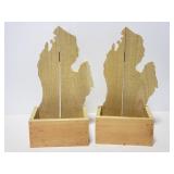 Pair of Mini wood Michigan planters