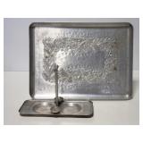 Metal tray and table centerpiece