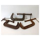 Lot of 3 5" steel C-clamps