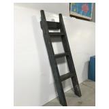 Old wooden bunk bed ladder