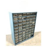 Bench top loaded hardware storage chest