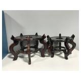Pair of wooden plant pot stands