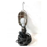 Vintage overhead hanging mechanics shop light