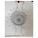 Vintage metal wire collapsible basket w/ handles