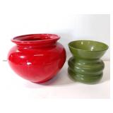 Lot of two glass planters
