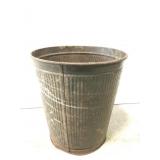 Old Wheeling metal waste bin can