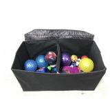 Storage bin with kids toy balls