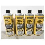 Four 1 qt. cans of new premixed two-stroke fuel