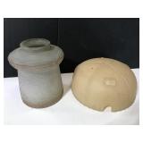 Two old glass light shades
