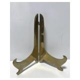 Folding brass book display stand