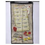 1958 fabric wall calendar