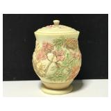 Jardinia embossed resin jar with lid