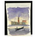 Small signed & dated original watercolor art