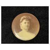 Antique photograph portrait button pin