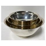 Set of 3 Paul Revere silver mixing bowls