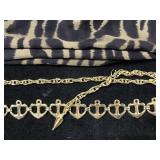 Nautical anchor chain belt & neck scarf