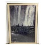Large framed vintage waterfall photograph