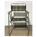 Vintage plaid folding camp lawn chair