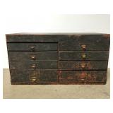 Industrial shop parts metal storage bin tool chest
