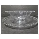 Glass bead edge platter and serving bowl