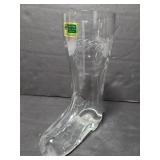 Crystal mouth-blown hand-cut boot vase