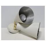 Two light adjustable cone wall light fixture