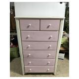 Tall dresser chest with pink drawer fronts
